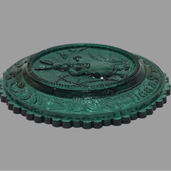 Vintage PAIRPOINT Glass Cup Plate #8 Peter Rabbit, Green Briar Green - Picture 5 of 8